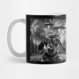 Curl and Cuteness Dachshund's UFO Couture, Urban Tee Treat Mug